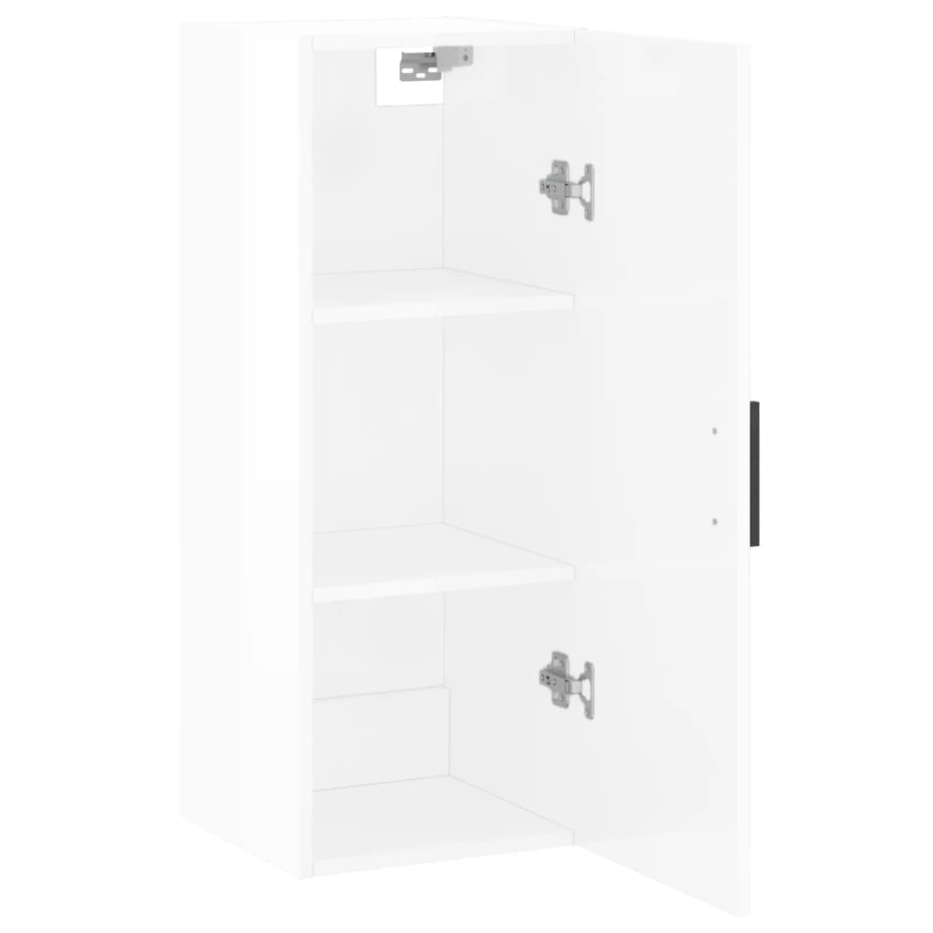 Mobile a Parete Bianco Lucido 34,5x34x90 cm 828878