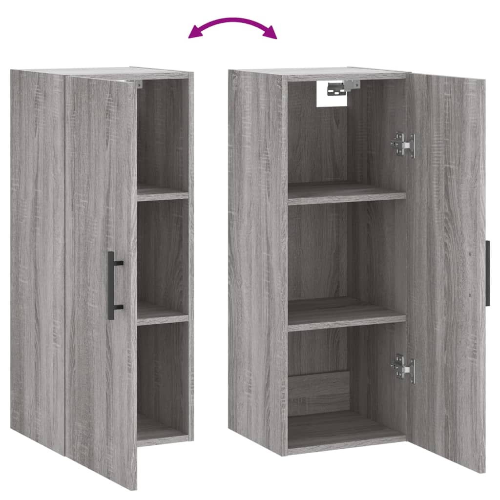 Mobile a Parete Grigio Sonoma 34,5x34x90 cm 828882