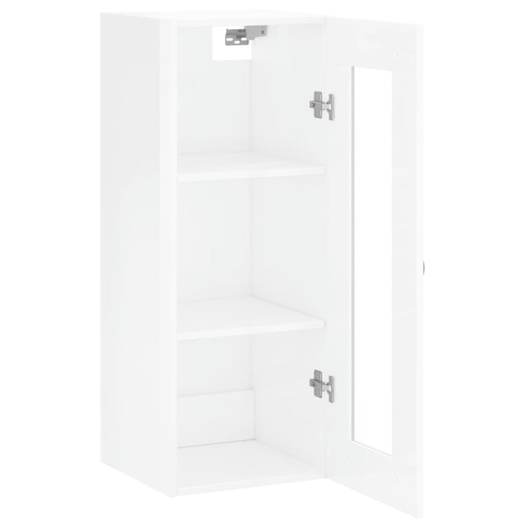 Mobile a Parete Bianco Lucido 34,5x34x90 cm 828894