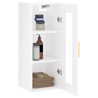 Mobile a Parete Bianco Lucido 34,5x34x90 cm 828902