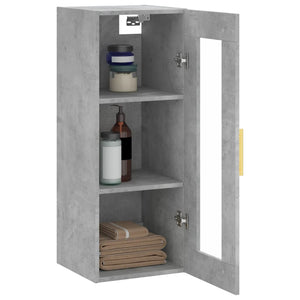 Mobile a Parete Grigio Cemento 34,5x34x90 cm 828904