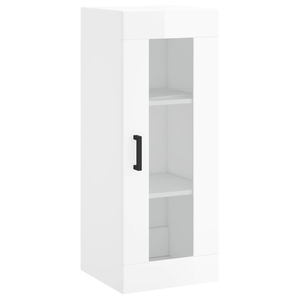 Mobile a Parete Bianco Lucido 34,5x34x90 cm 828910