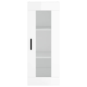 Mobile a Parete Bianco Lucido 34,5x34x90 cm 828918