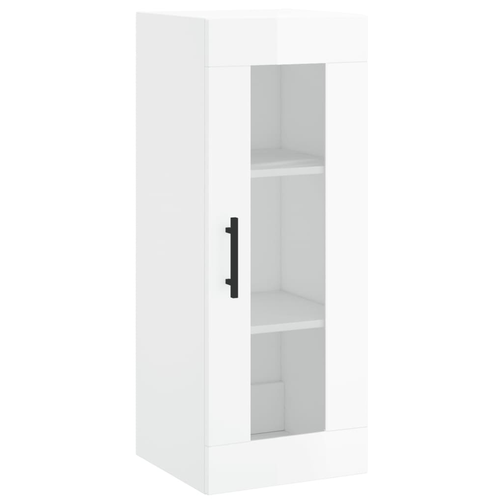 Mobile a Parete Bianco Lucido 34,5x34x90 cm 828934