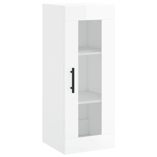 Mobile a Parete Bianco Lucido 34,5x34x90 cm 828934