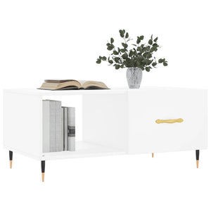 Tavolino da Salotto Bianco 90x50x40 cm in Legno Multistrato 829188