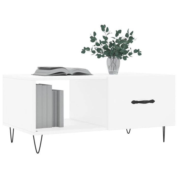 Tavolino da Salotto Bianco 90x50x40 cm in Legno Multistratocod mxl 103466