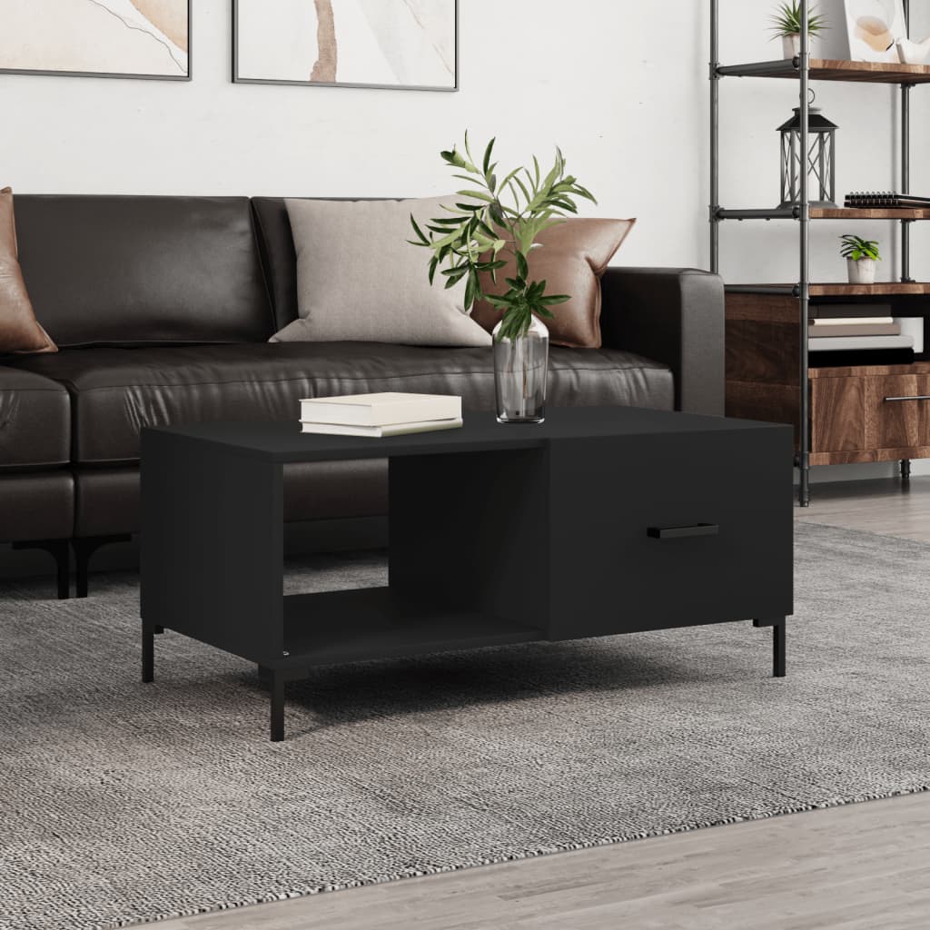 Tavolino da Salotto Nero 90x50x40 cm in Legno Multistratocod mxl 79154