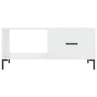 Tavolino da Salotto Bianco Lucido 90x50x40 cm Legno Multistrato 829214