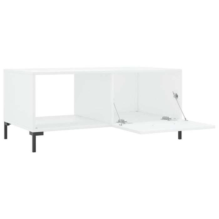 Tavolino da Salotto Bianco Lucido 90x50x40 cm Legno Multistrato 829214