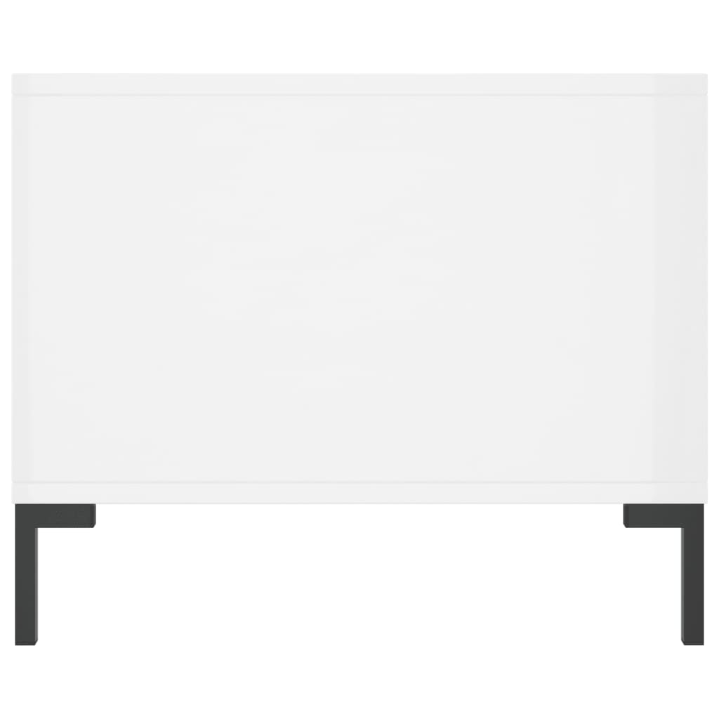 Tavolino da Salotto Bianco Lucido 90x50x40 cm Legno Multistrato 829214