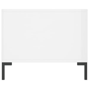 Tavolino da Salotto Bianco Lucido 90x50x40 cm Legno Multistrato 829214