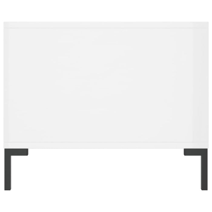 Tavolino da Salotto Bianco Lucido 90x50x40 cm Legno Multistrato 829214