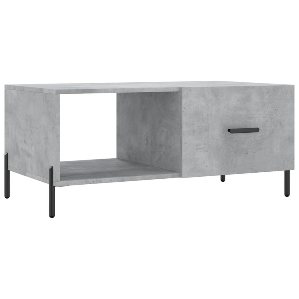 Tavolino da Salotto Grigio Cemento 90x50x40cm Legno Multistrato 829224