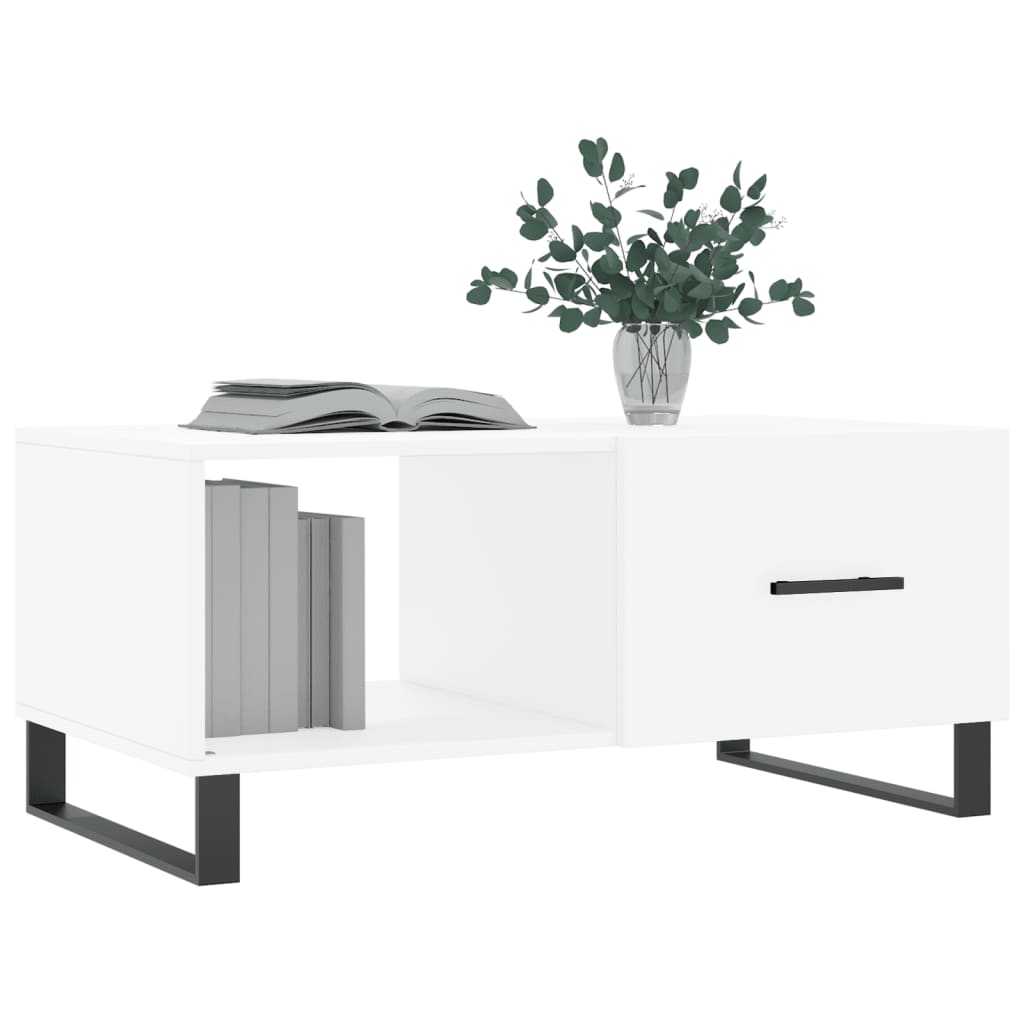 Tavolino da Salotto Bianco 90x50x40 cm in Legno Multistratocod mxl 127495