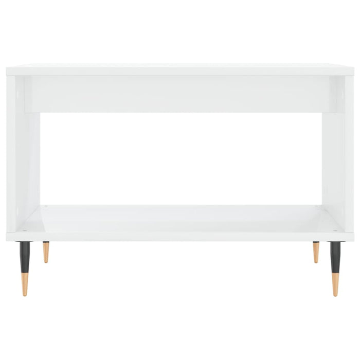 Tavolino da Salotto Bianco Lucido 60x50x40 cm Legno Multistrato 829246