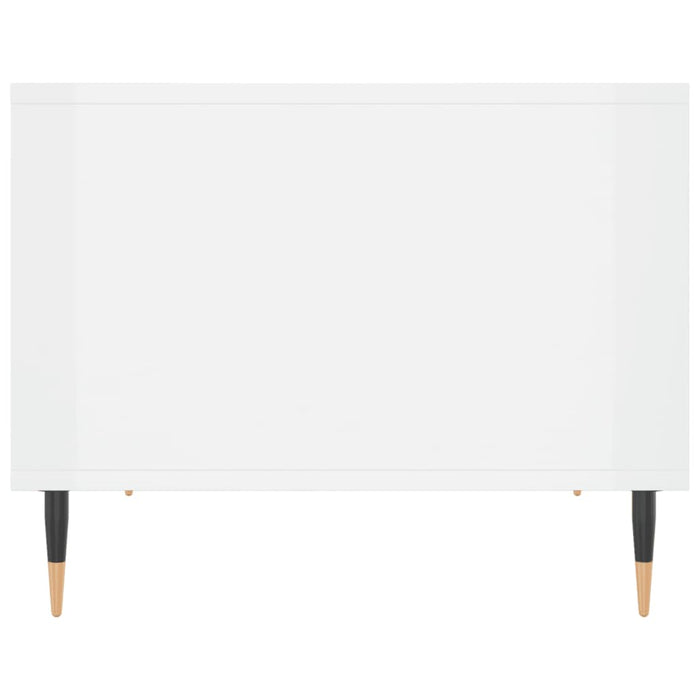 Tavolino da Salotto Bianco Lucido 60x50x40 cm Legno Multistrato 829246