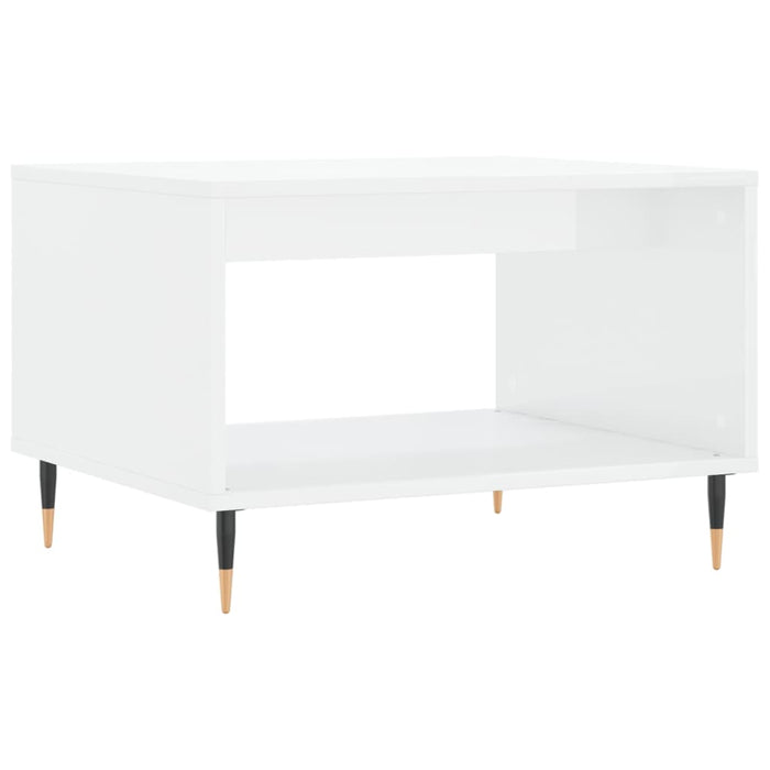 Tavolino da Salotto Bianco Lucido 60x50x40 cm Legno Multistrato 829246