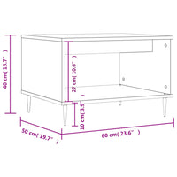 Tavolino da Salotto Bianco Lucido 60x50x40 cm Legno Multistrato 829246