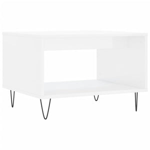 Tavolino da Salotto Bianco Lucido 60x50x40 cm Legno Multistrato 829254