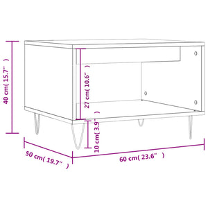 Tavolino da Salotto Rovere Fumo 60x50x40 cm Legno Multistrato 829257