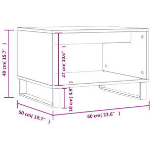 Tavolino da Salotto Nero 60x50x40 cm in Legno Multistrato 829261