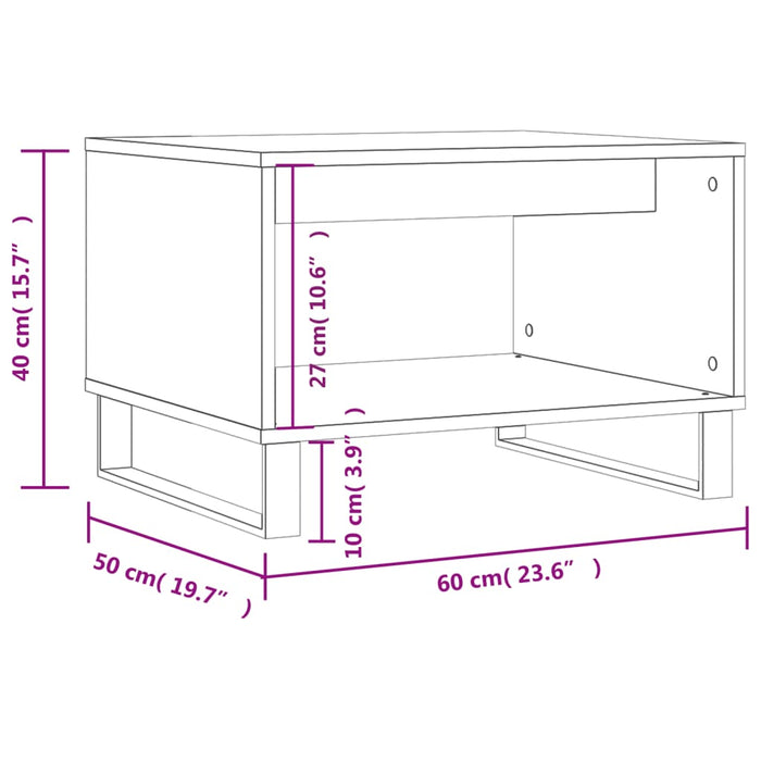 Tavolino da Salotto Nero 60x50x40 cm in Legno Multistrato 829261