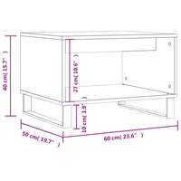 Tavolino da Salotto Grigio Cemento 60x50x40cm Legno Multistrato 829264