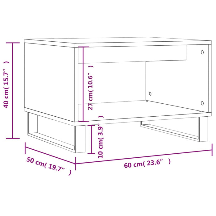 Tavolino da Salotto Rovere Marrone 60x50x40cm Legno Multistrato 829267