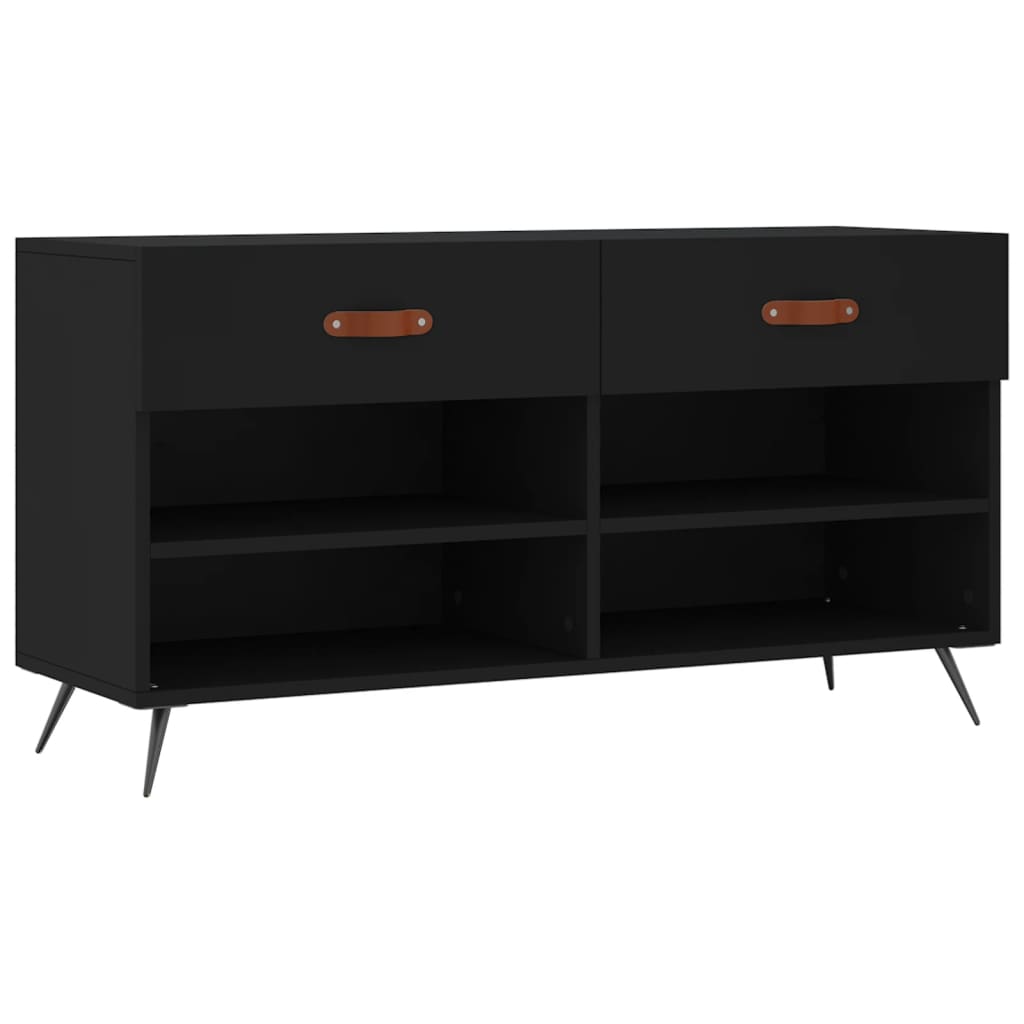 Panca Porta Scarpe Nera 102x35x55 cm in Legno Multistratocod mxl 79717