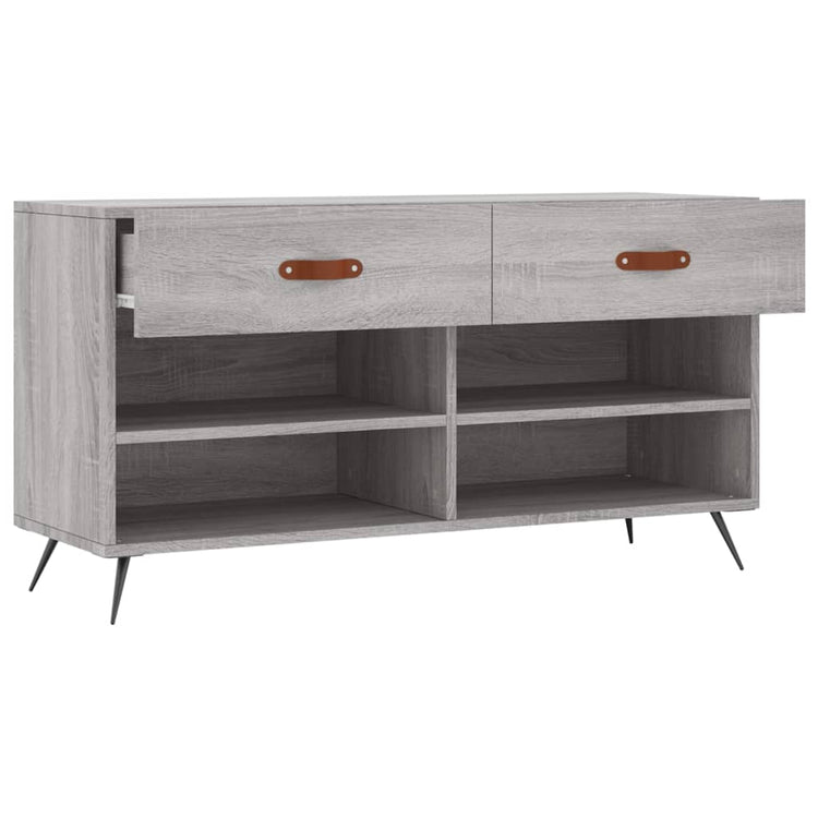 Panca Porta Scarpe Grigio Sonoma 102x35x55 cm Legno Multistrato 829714