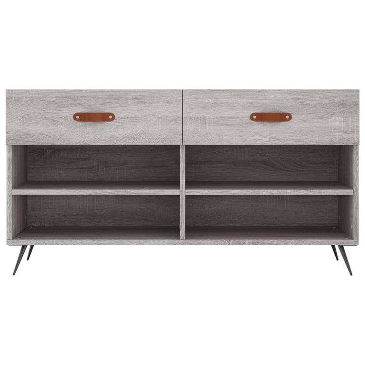 Panca Porta Scarpe Grigio Sonoma 102x35x55 cm Legno Multistrato 829714