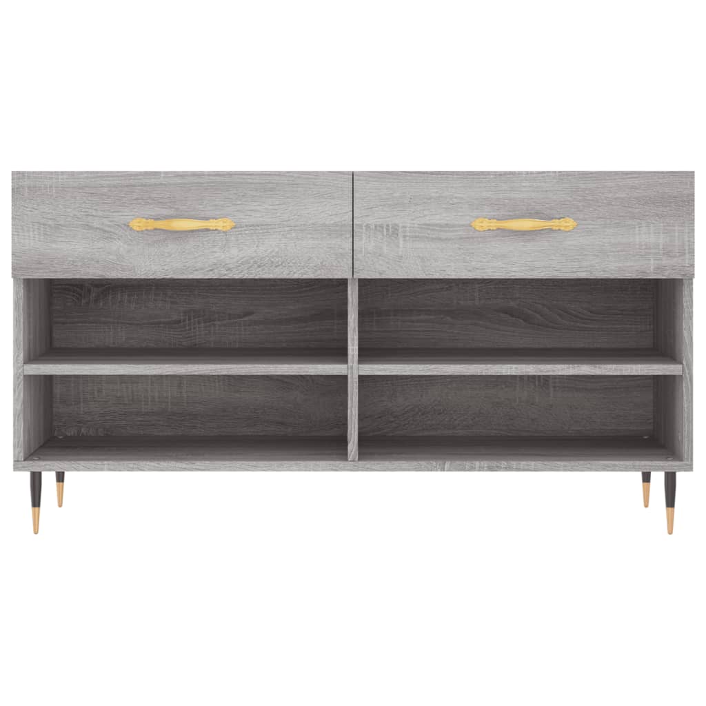 Panca Porta Scarpe Grigio Sonoma 102x35x55 cm Legno Multistrato 829722