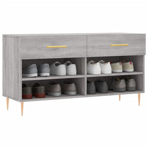 Panca Porta Scarpe Grigio Sonoma 102x35x55 cm Legno Multistrato 829730