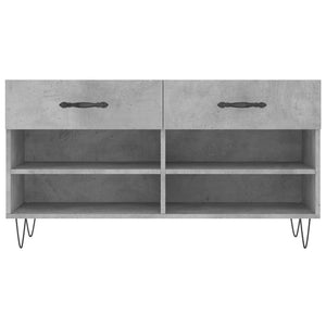 Panca Porta Scarpe Grigio Cemento 102x35x55cm Legno Multistrato 829736