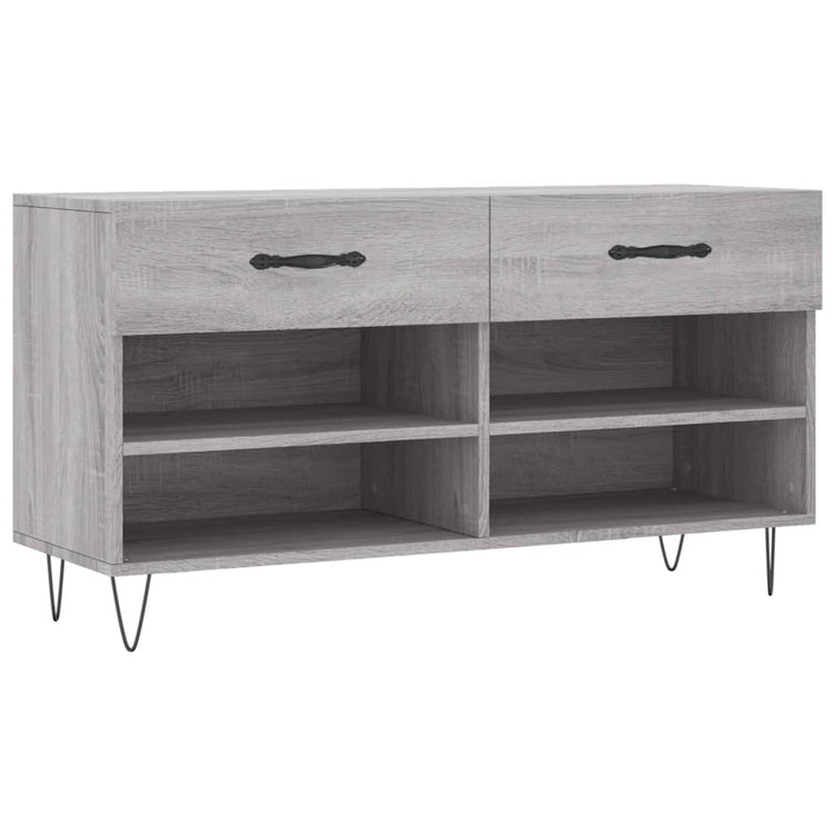 Panca Porta Scarpe Grigio Sonoma 102x35x55 cm Legno Multistratocod mxl 128827