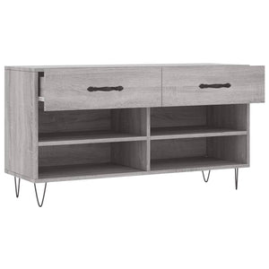 Panca Porta Scarpe Grigio Sonoma 102x35x55 cm Legno Multistrato 829738