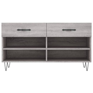 Panca Porta Scarpe Grigio Sonoma 102x35x55 cm Legno Multistrato 829738