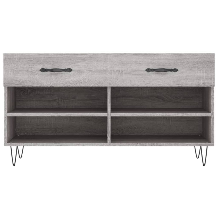 Panca Porta Scarpe Grigio Sonoma 102x35x55 cm Legno Multistrato 829738