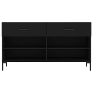 Panca Porta Scarpe Nera 102x35x55 cm in Legno Multistrato 829741