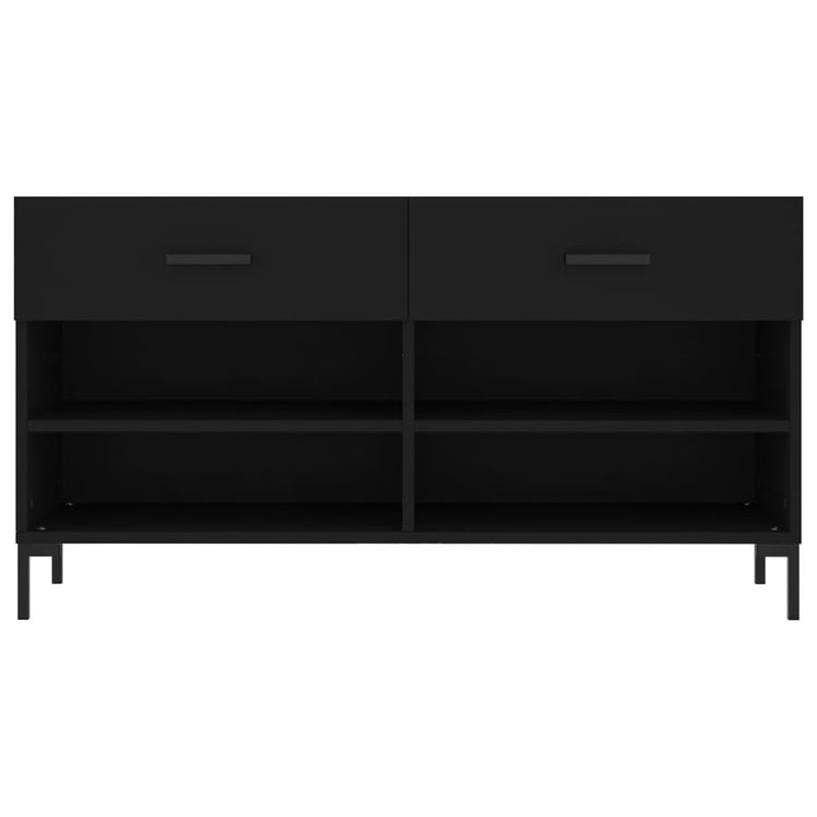 Panca Porta Scarpe Nera 102x35x55 cm in Legno Multistrato 829741