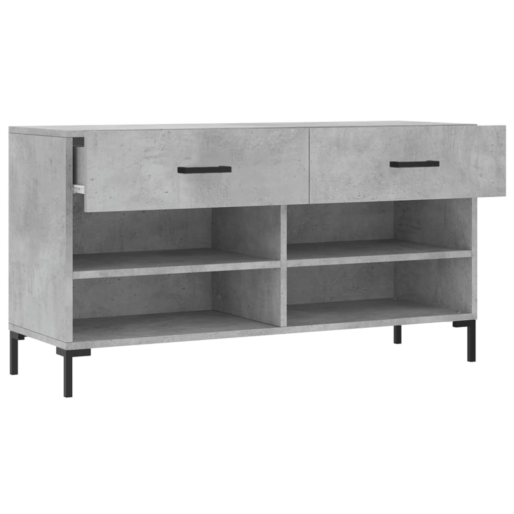 Panca Porta Scarpe Grigio Cemento 102x35x55cm Legno Multistrato 829744