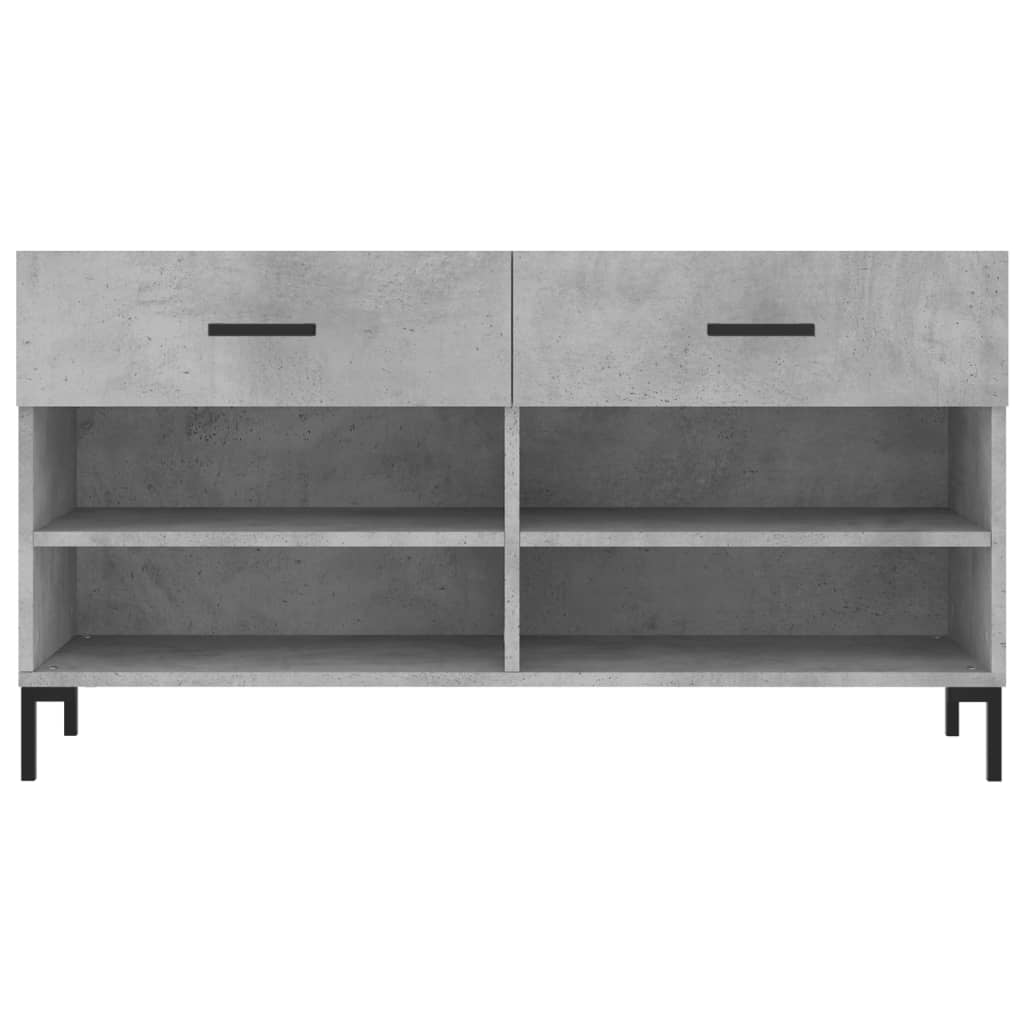 Panca Porta Scarpe Grigio Cemento 102x35x55cm Legno Multistrato 829744