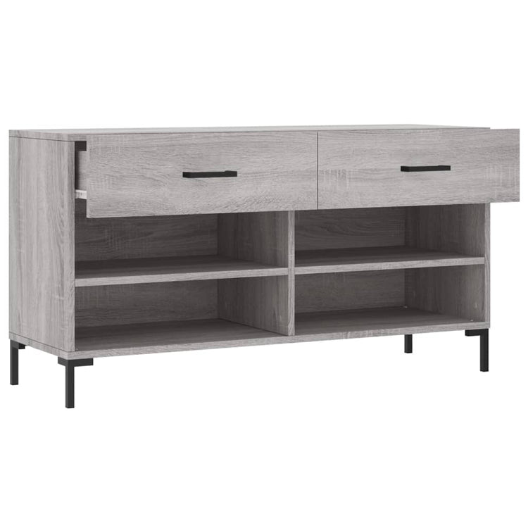 Panca Porta Scarpe Grigio Sonoma 102x35x55 cm Legno Multistrato 829746