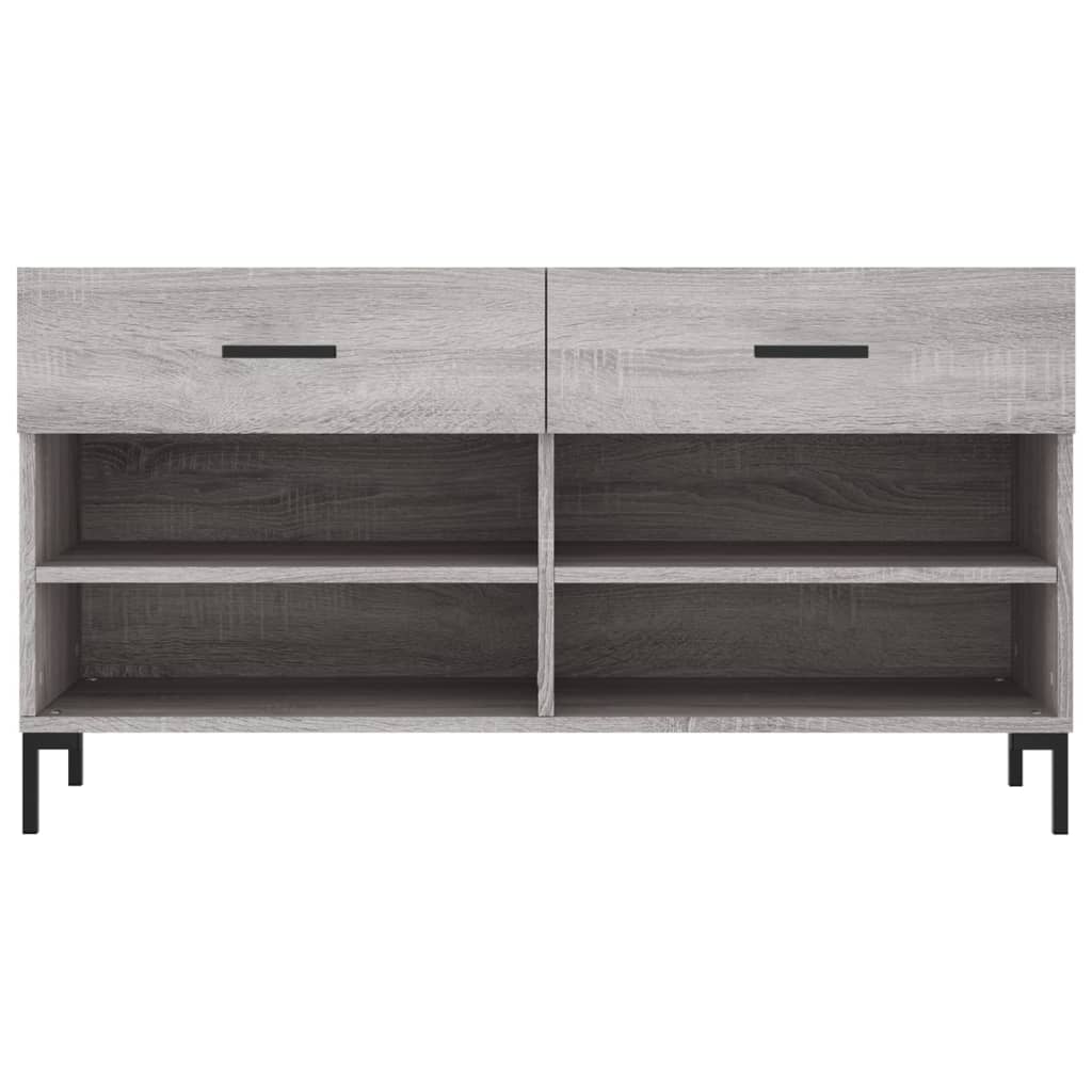 Panca Porta Scarpe Grigio Sonoma 102x35x55 cm Legno Multistrato 829746