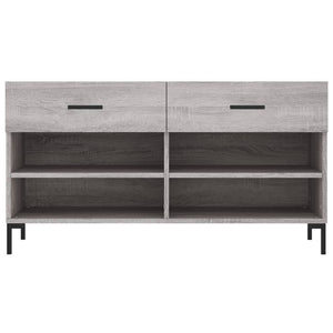 Panca Porta Scarpe Grigio Sonoma 102x35x55 cm Legno Multistrato 829746