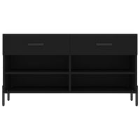 Panca Porta Scarpe Nera 102x35x55 cm in Legno Multistrato 829749