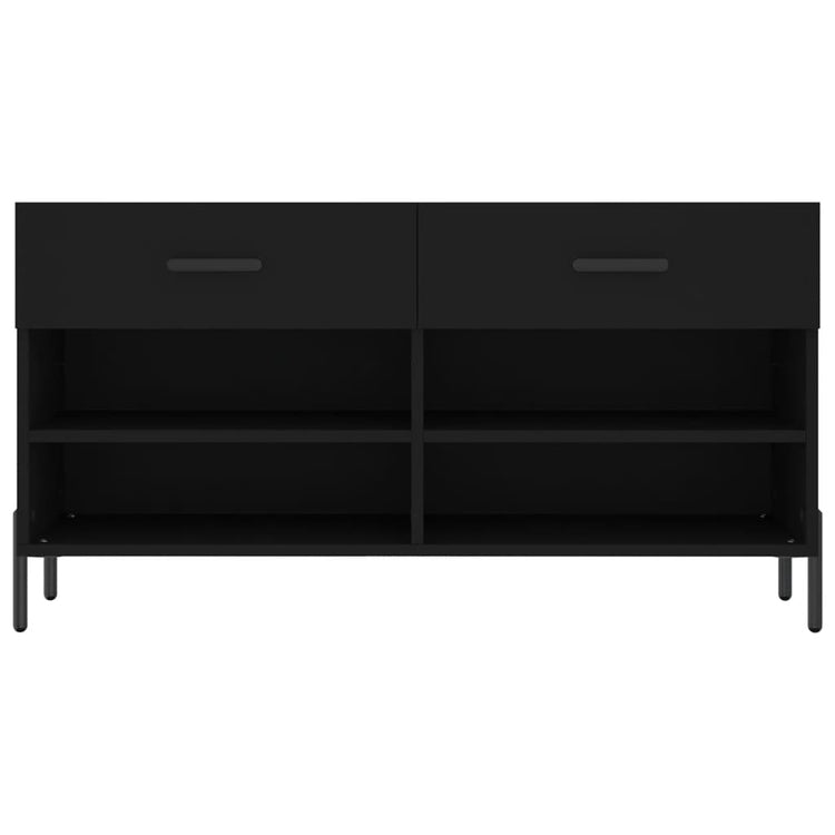 Panca Porta Scarpe Nera 102x35x55 cm in Legno Multistrato 829749