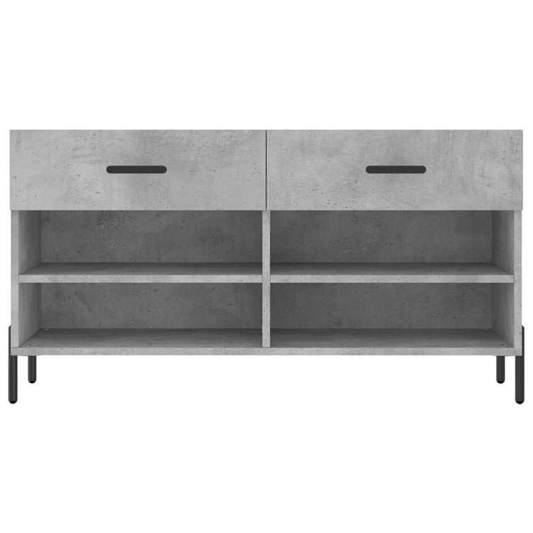 Panca Porta Scarpe Grigio Cemento 102x35x55cm Legno Multistrato 829752