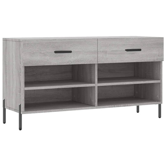 Panca Porta Scarpe Grigio Sonoma 102x35x55 cm Legno Multistratocod mxl 80951